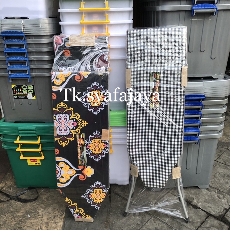 Meja Gosok Kayu Lipat Besi / Meja Setrika Besi Lipat