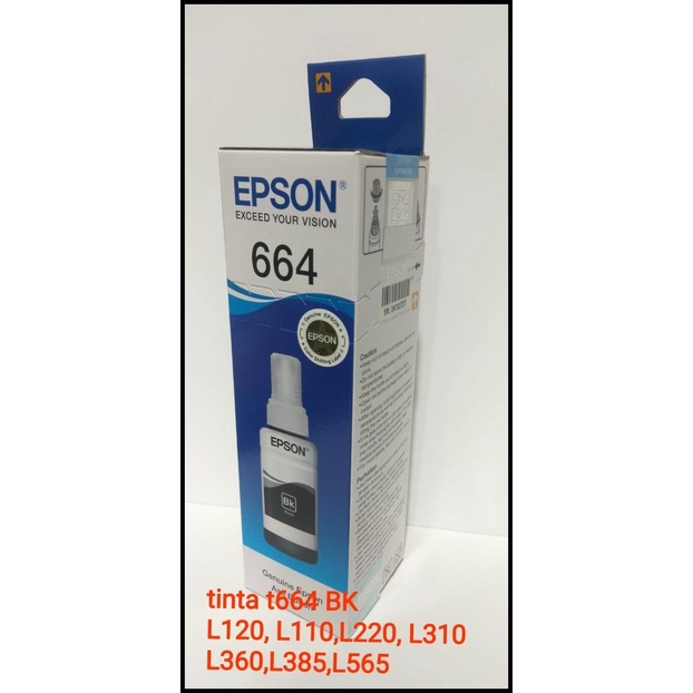 Tinta Epson Original 664 Black-For L110,L120,L310,L360,L385