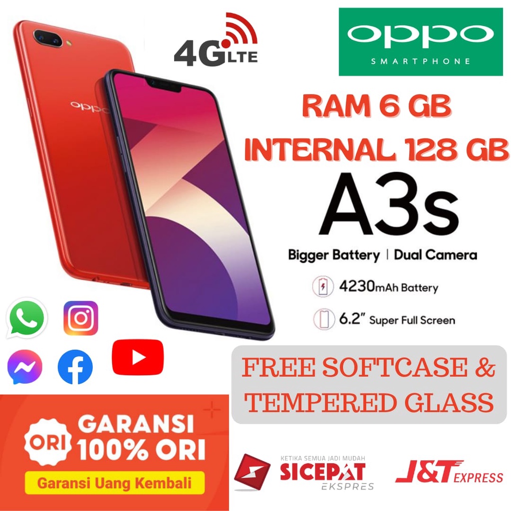 OPPO A3S RAM 6GB INTERNAL 128GB GARANSI TOKO 1 THN