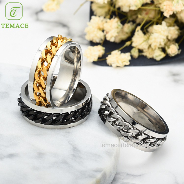 Cincin Titanium Wanita Lapis Emas Anti Karat CT20-18