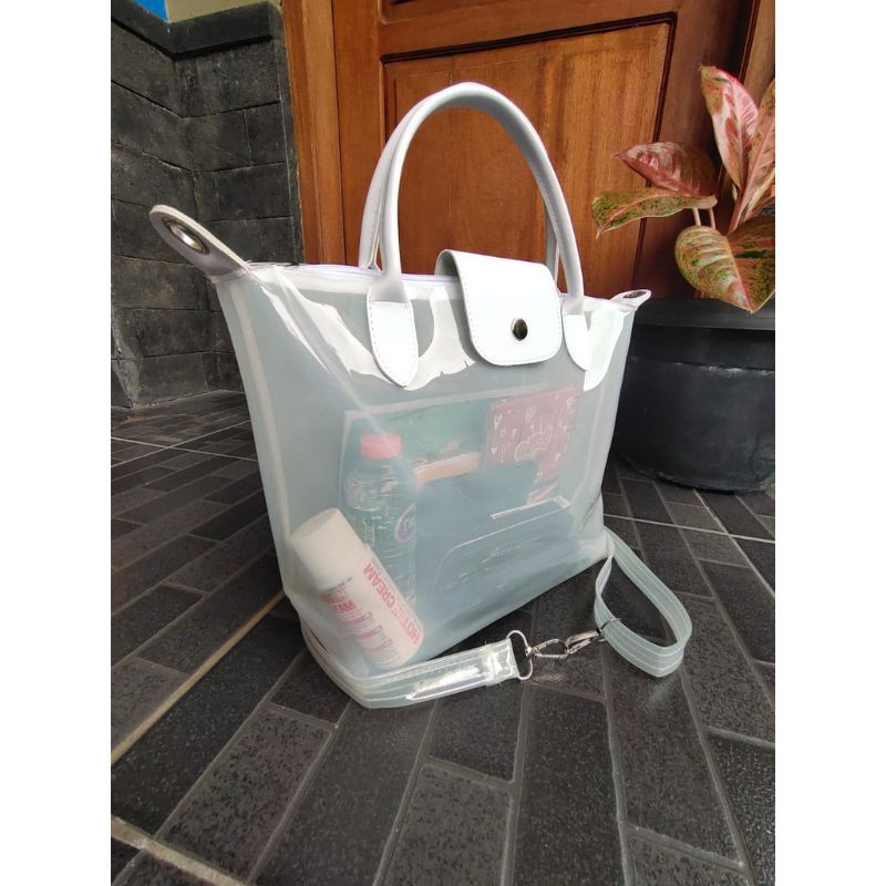 Tas Mika pvc jely medium / Tas Gaul / Tote Bag / Tas tenteng /Tas selempang