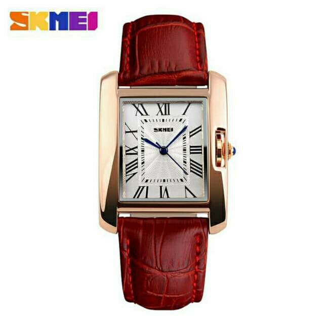 Jam Tangan Wanita / SKMEI 1085 Analog Leather / Jam Tangan Analog Kulit Original / SKMEI