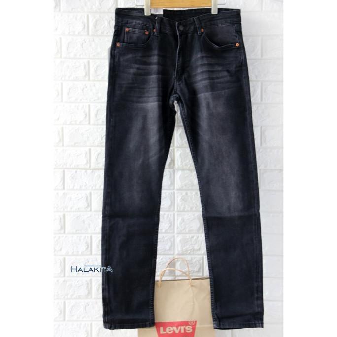 jeans levis 511 / original / slim fit stretch / panjang / hitam