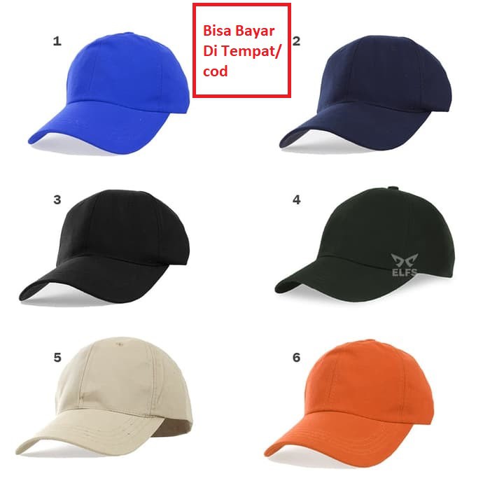 Topi Bassball polos / Topi Main / Topi cewek / Topi Cowok / Topi Twill