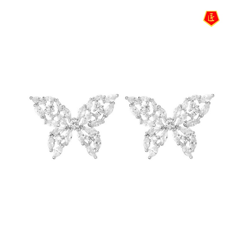 [Ready Stock]Simple Ins Cold Style Hollow Butterfly Wings Ear Studs