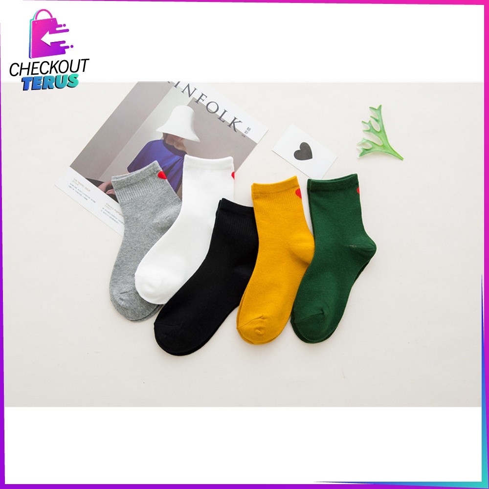 CT P255 Kaos Kaki Motif Love Ankle Fashion Korea Kaos kaki Pendek Semata Kaki Import Women Socks Ala Korea