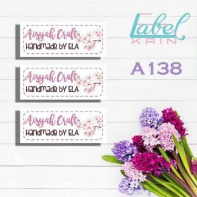 Stiker label nama kain baju iron