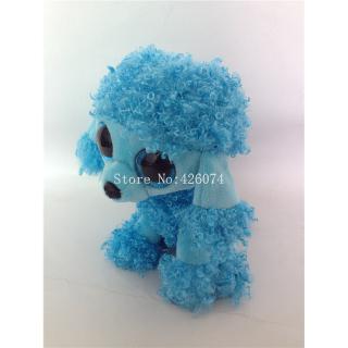  Mainan  Boneka Plush Anjing Pudel Warna  Biru  Dengan Mata 