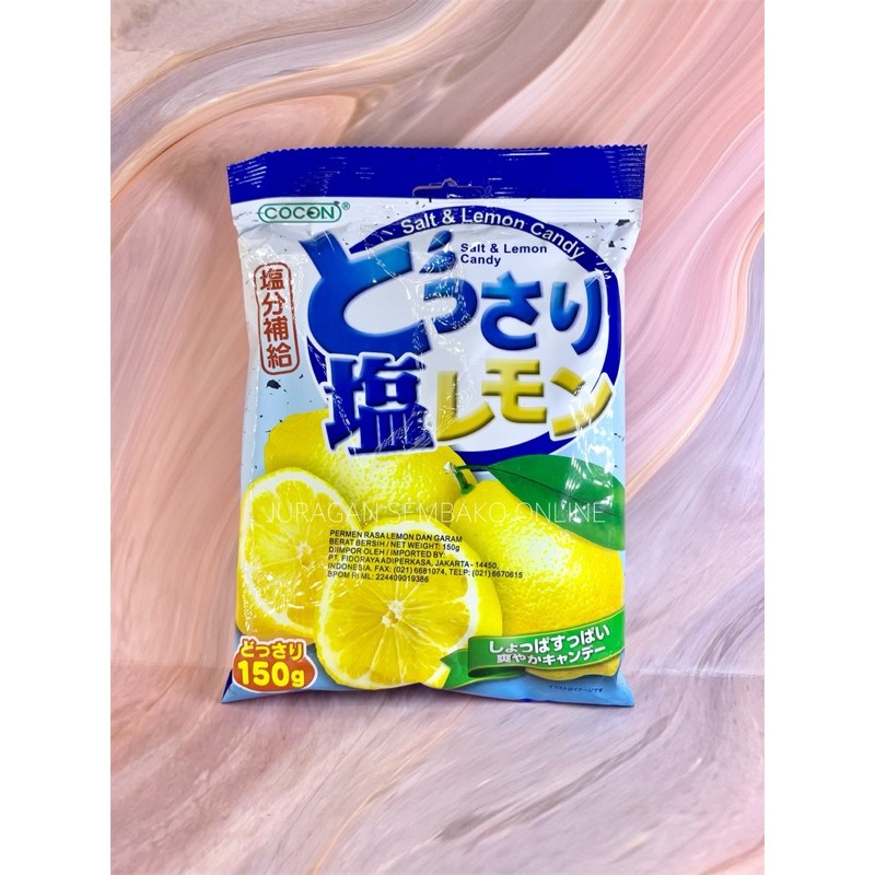 (JSO) Cocon salt &amp; lemon candy 150 gr/ permen rasa lemon dan garam