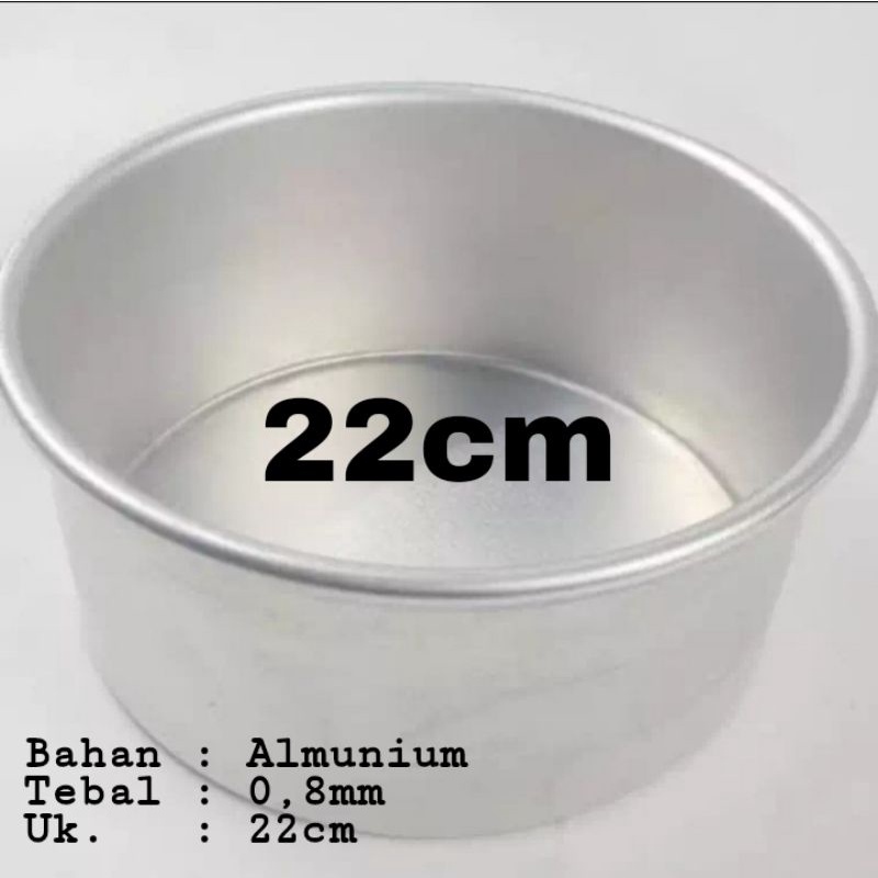 Loyang bulat press tanpa sambungan premium uk 22cm tebal 0,8mm