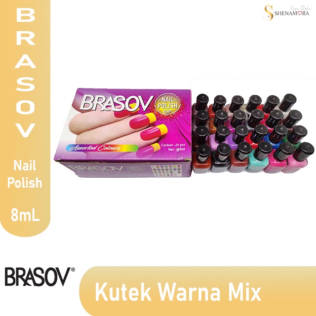 Brasov Kutek Assorted Colours/Nail Polish Combo Isi : 24 Pieces @ 8 ml