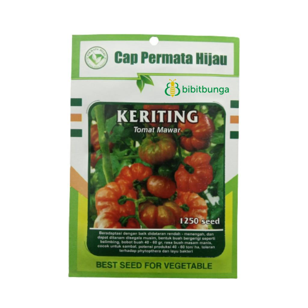 Benih Bibit Tomat Keriting Belimbing Mawar Cap Permata Hijau 1250 Biji