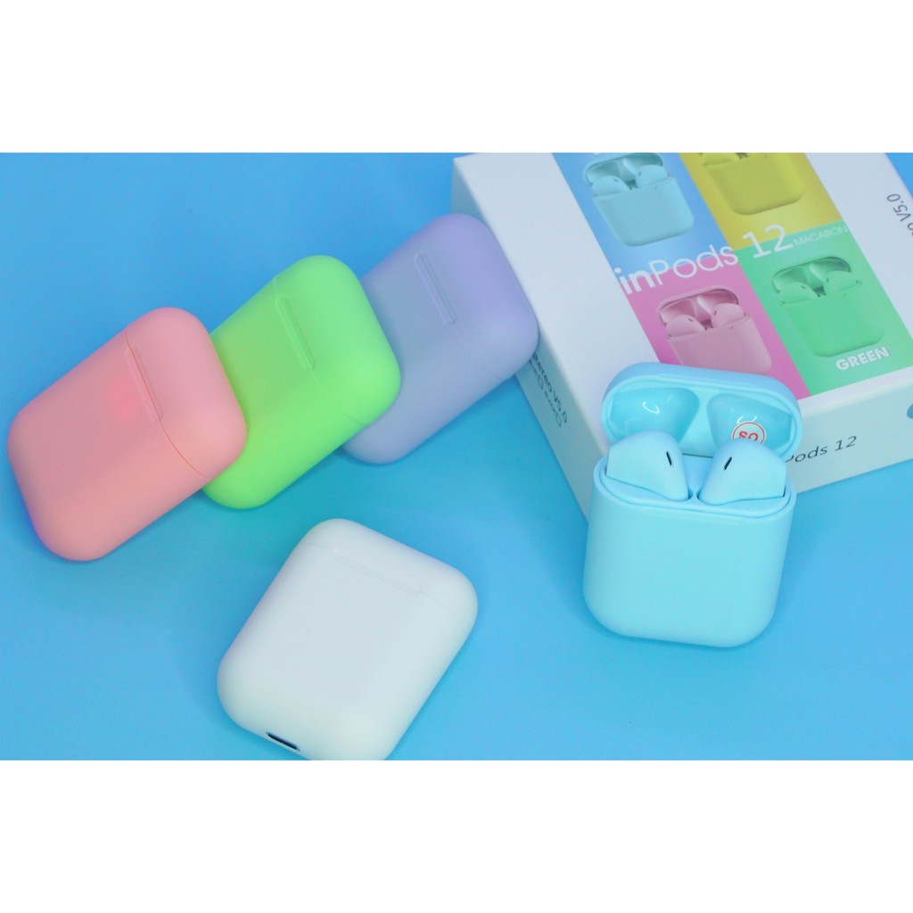 Headset Bluetooth / Earphone Wireless / Earbuds / Aerphone 12 Macaron Colour Candy Extra Bass