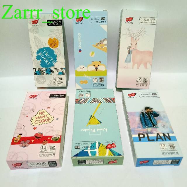 

12 PCS 1 LUSIN Pulpen Lovein Zhi Xin Gel Pen Lovein ZhiXin