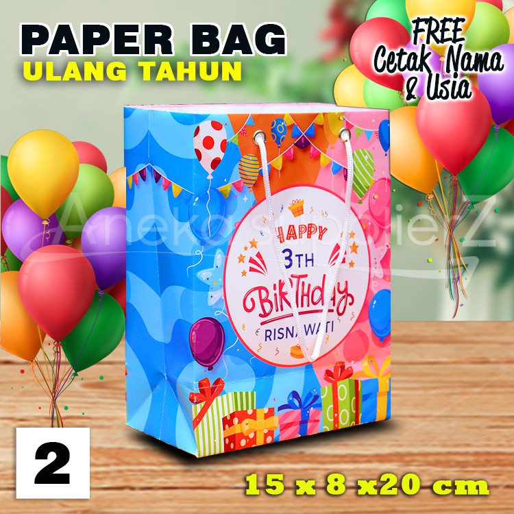 

Paper Bag Happy Birthday - Tas Kertas Ulang Tahun - No.2 (10)