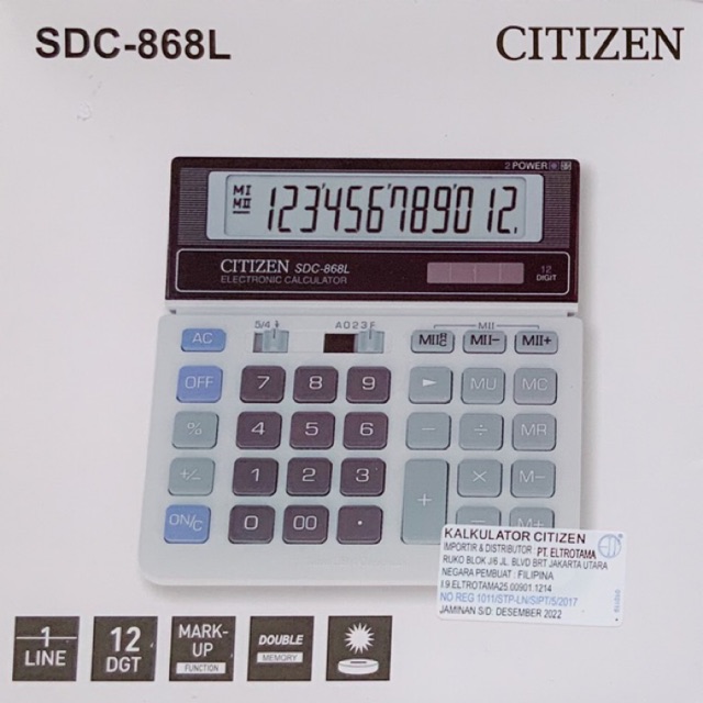 

Kalkulator Citizen SDC-868L