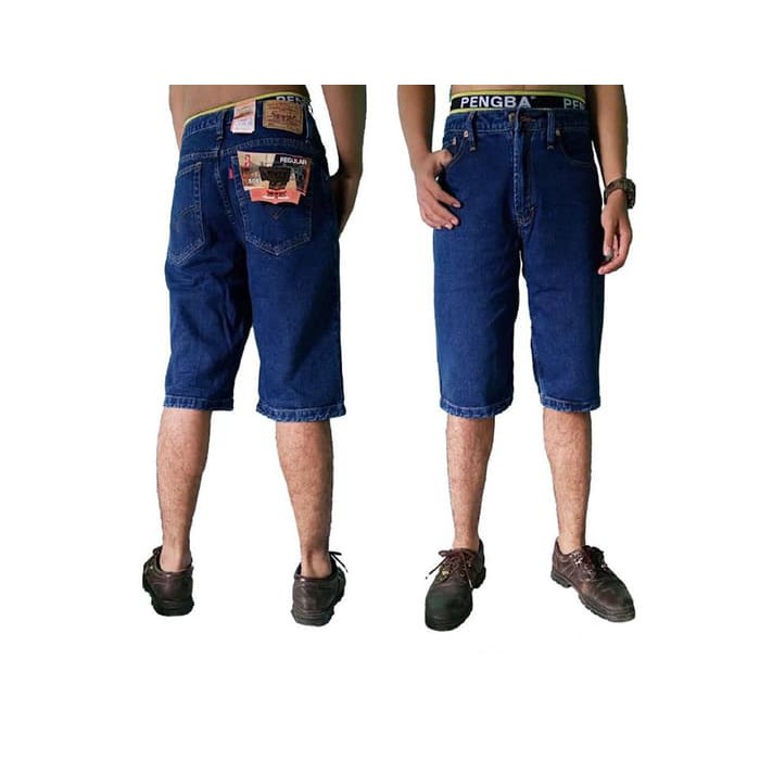 CELANA JEANS PENDEK PRIA LEVIS STANDAR BIRU TUA KEREN / BIOWASH