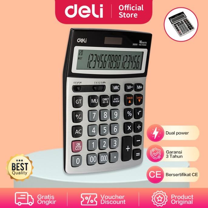 

[COD] Deli E39265 Calculator/Kalkulator-112-check Calculator 16-digit Metal HEMAT Kode 1099