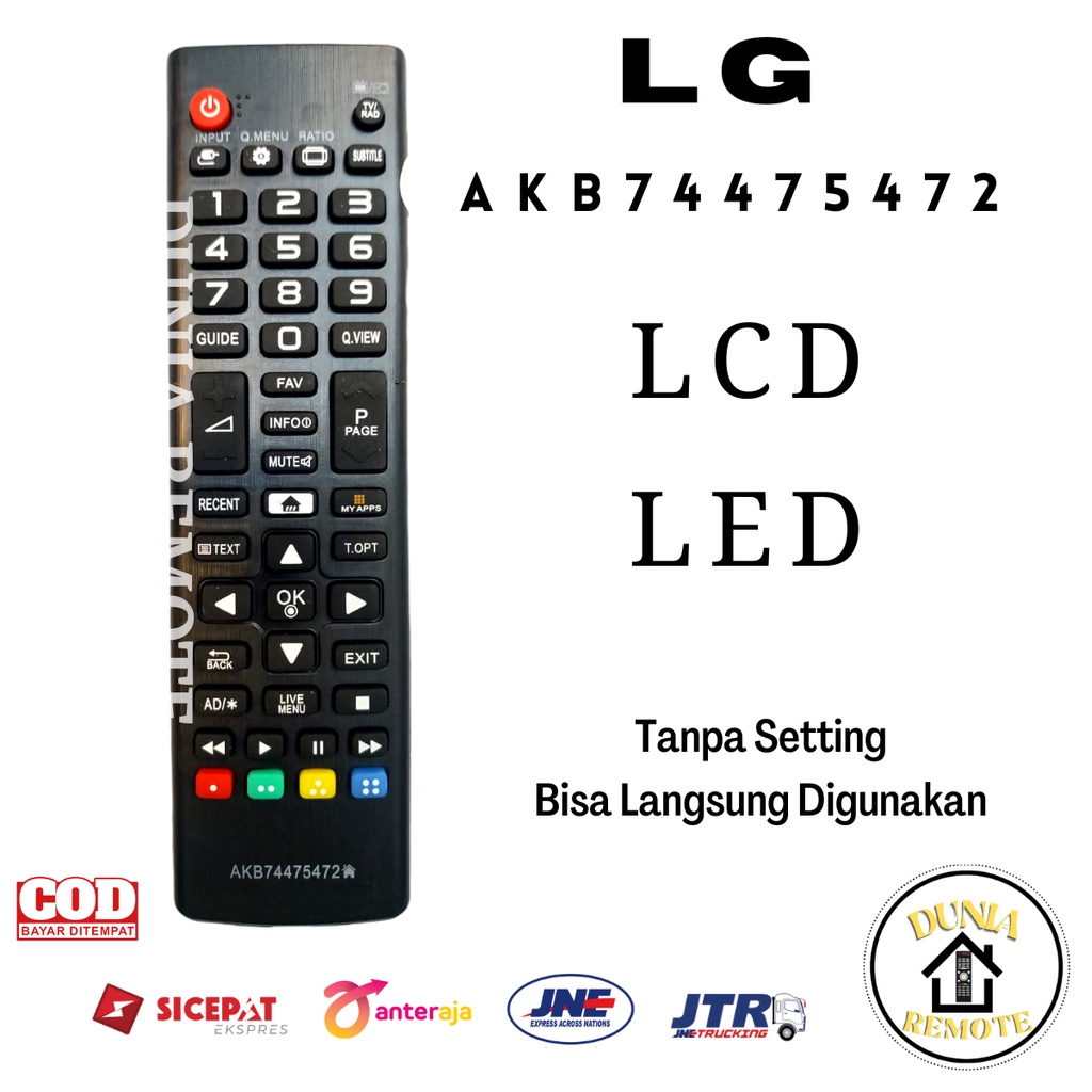 Remot / Remote TV LG LCD LED Type AKB74475472 tanpa setting