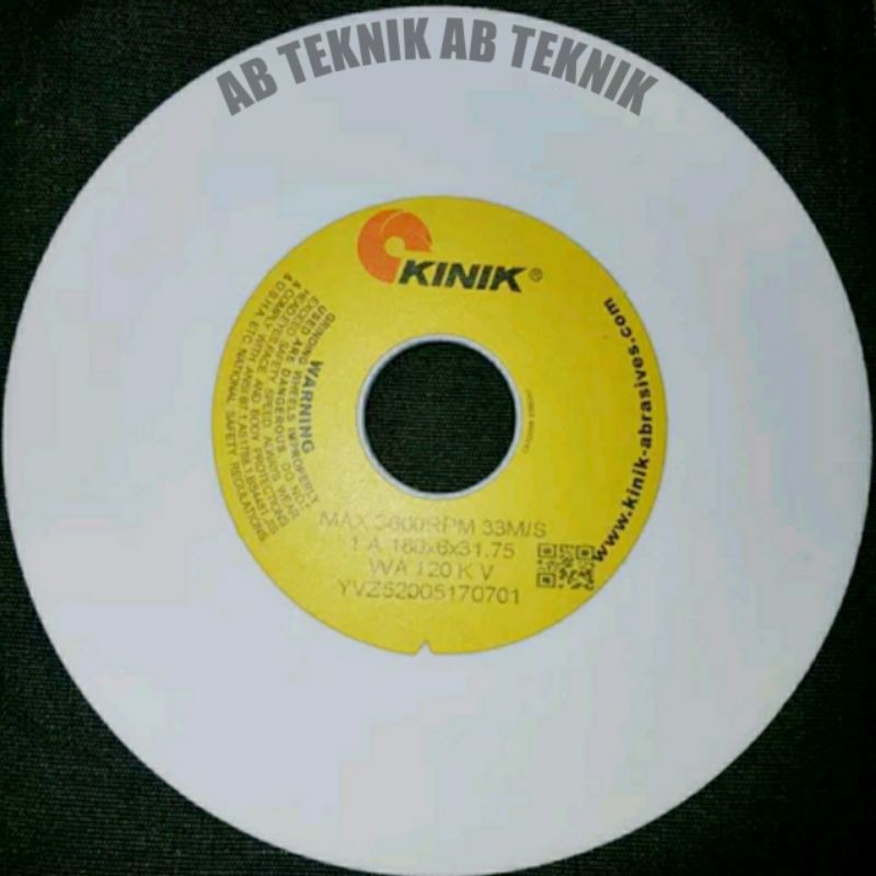 KINIK WA 120 KV1A 180 X 6 X 31.75 Mm Mata gerinda lurus Grit#120 Batu gerinda KINIK Grinding Wheel