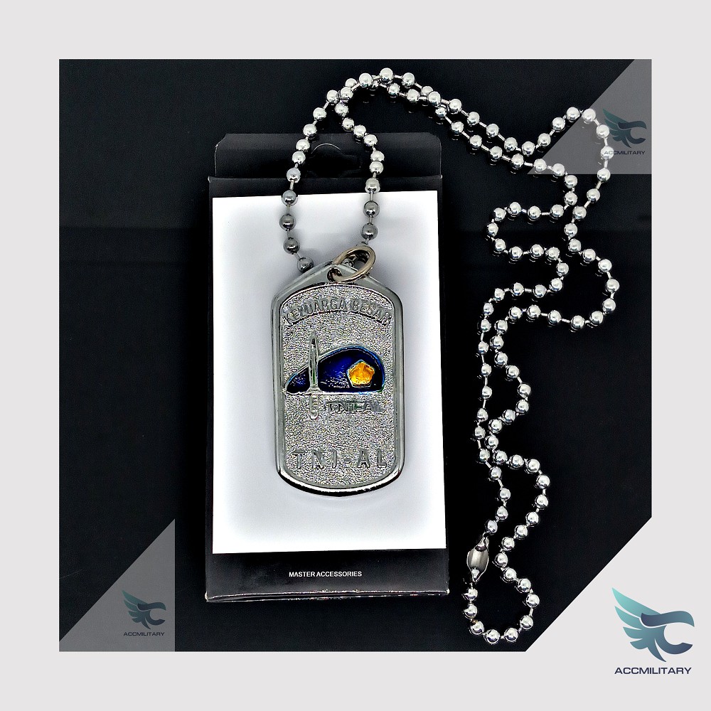Kalung TNI AL Dog Tag Logo TNI AL kalung rantai Kalung Pria Kalung Wanita Kalung Custom Kalung Lamba