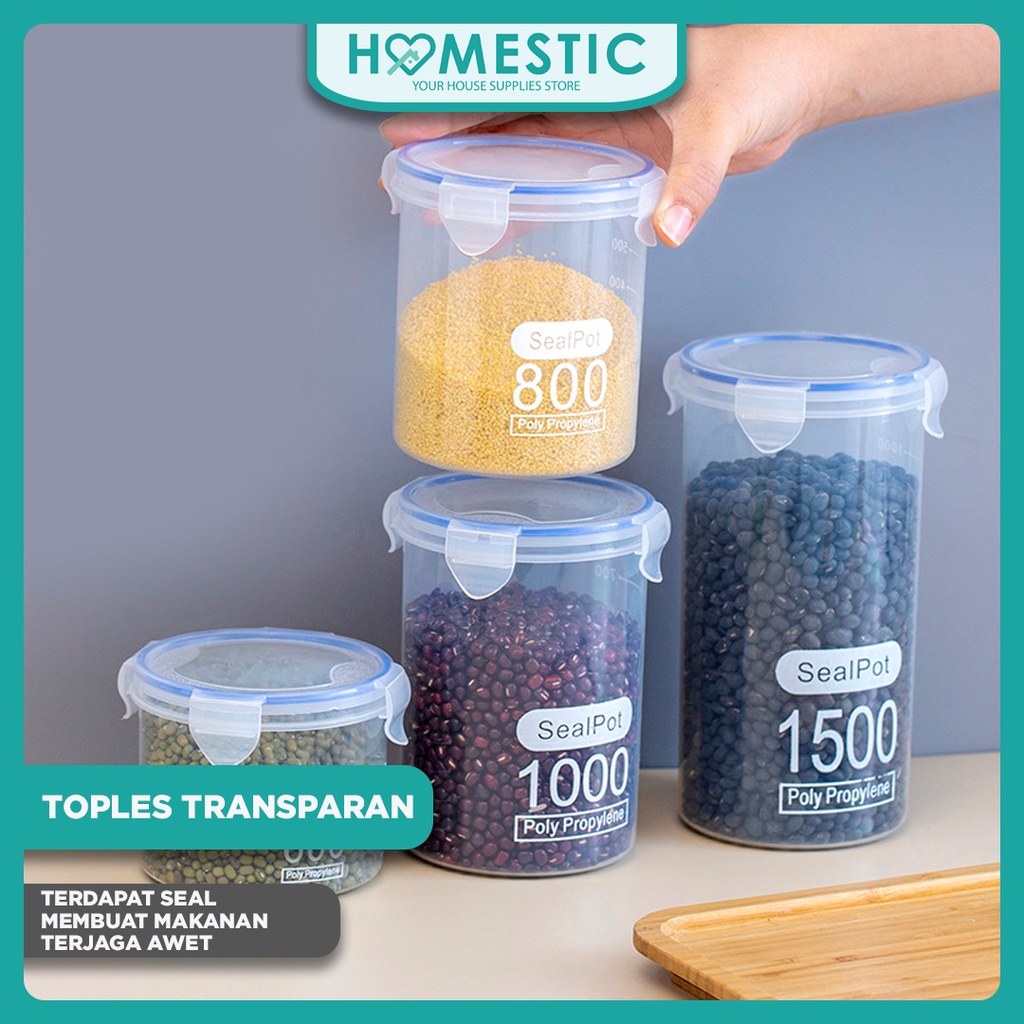 Toples PP Transparan / Tempat Penyimpanan Makanan Ringan Biskuit / Toples Tabung / Toples Plastik