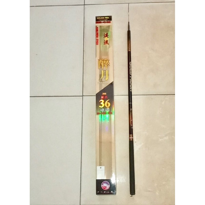 Tegek Golden Fish Gold Moon Bahan Carbon Panjang 360
