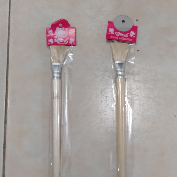 

detgsz8 Kuas Kue Kecil / Cake Brush Kuas Putih Kuning Gagang Kayu D5Smuc