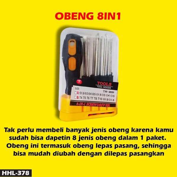 Tool Kit 8in1 Multifunction Screwdriver Obeng Serbaguna