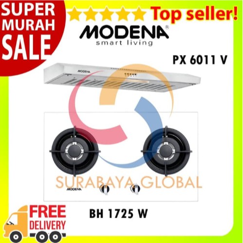 Paket Hemat Kompor Tanam Modena BH 1725 W Dan PX 6011 V Silver