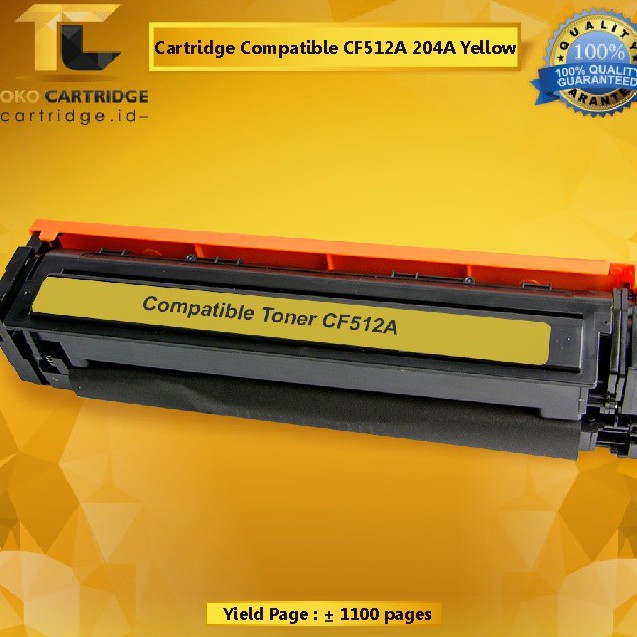 Cartridge Toner Compatible CF512A CF 512A 204A Yellow Printer Laser MFP M154A M154NW M180N M181FW