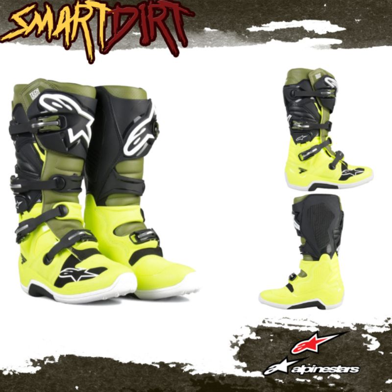 BOOTS ALPINESTAR TECH 7 SEPATU CROSS ALPINESTAR TECH 7 GREEN FLO
