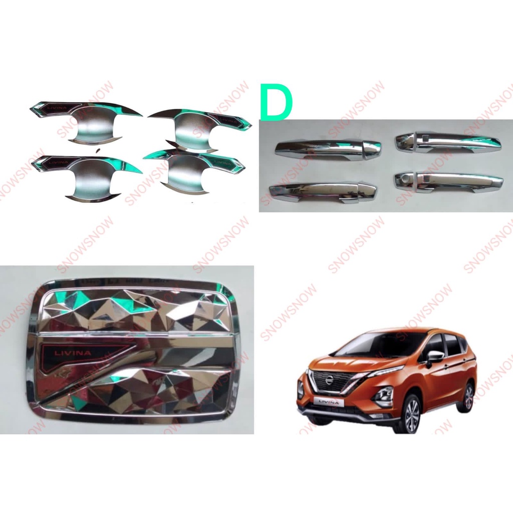 Paket Outer Handle Tank Cover Livina 2019 2022 Up Hitam Chrome