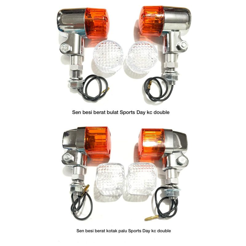 Lampu Sen Sein Cb Palu Besi Double Kaca/Lampu Riting Cb Classic Model Palu Bulat,Palu Kotak/Sein Var