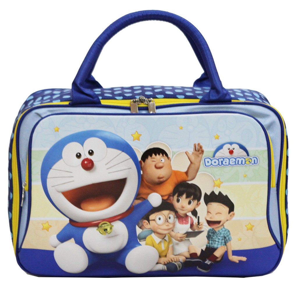 Tas Travel Bag TAS JINJING DUA Kantung GAMBAR KARTUN ANAK LUCU Bahan Kain Sponge Tahan Air