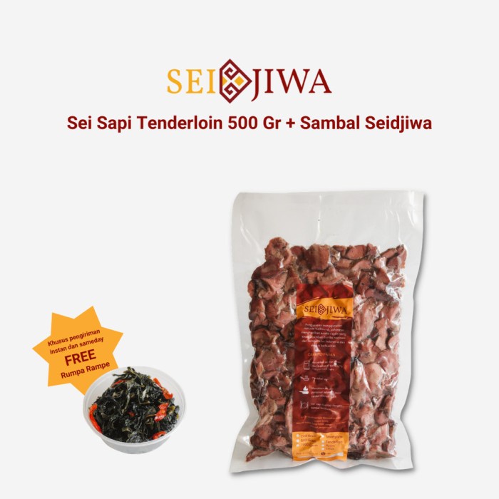 

Sei Sapi Tenderloin ( Tidak Berlemak ) 500 Gram + Sambal Seidjiwa - BARU