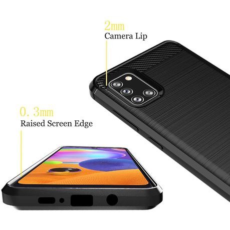 Case Slim Fit Carbon Samsung A31 A315F 6.4 inchi Softshell Fiber Multi Carbon Anti Melar