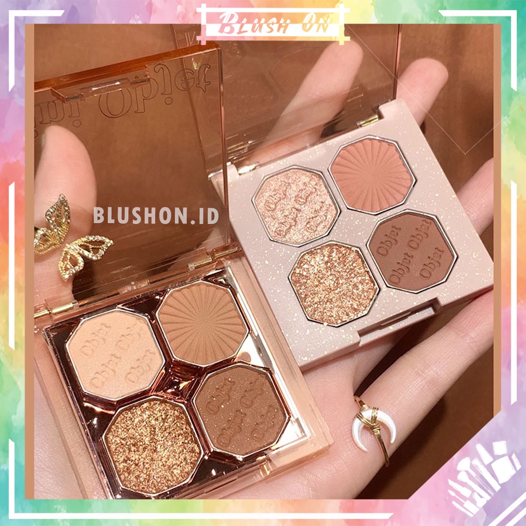 Dikalu Eyeshadow 4 Warna Matte Glitter Eyeshadow Korea Mini 4 Color Pigmented