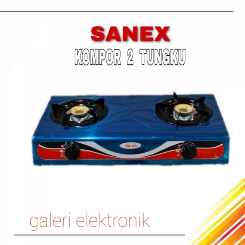 kompor gas sanex 2 tungku stainless steel