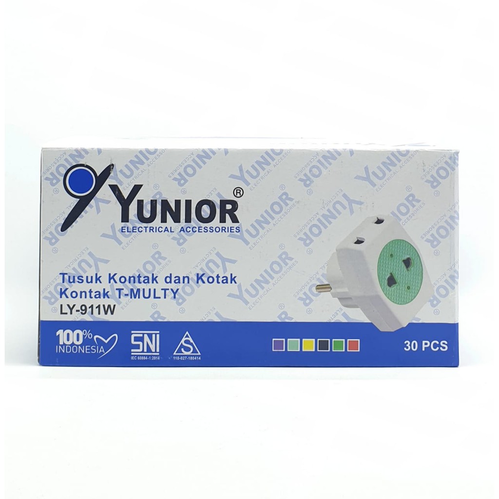 @30 Pcs (1 Kotak) LY-911W Loyal Yunior Steker T Multi / Colokan T Multi Tiga Lubang