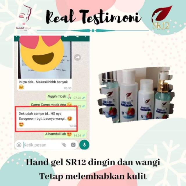 Hand Sanitizer / Hand Gel / Hand Spray SR12 Antiseptik Pembersih Tangan Lembab dan Tidak Lengket