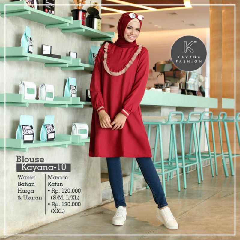 BLOUSE KAYANA ATASAN WANITA WARNA MAROON