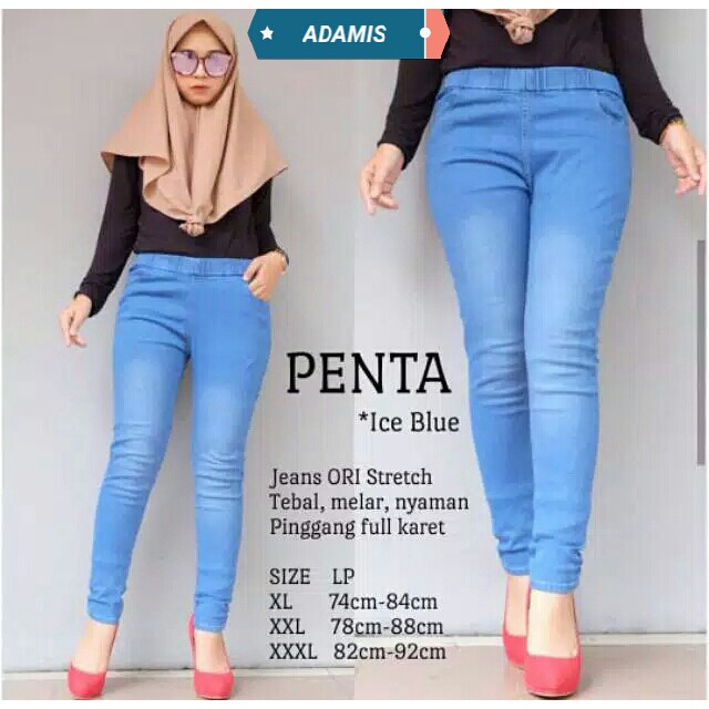 CELANA WANITA JEANS WANITA Bahan Softjeans Legging Jegging Melar Pinggang Karet Murah