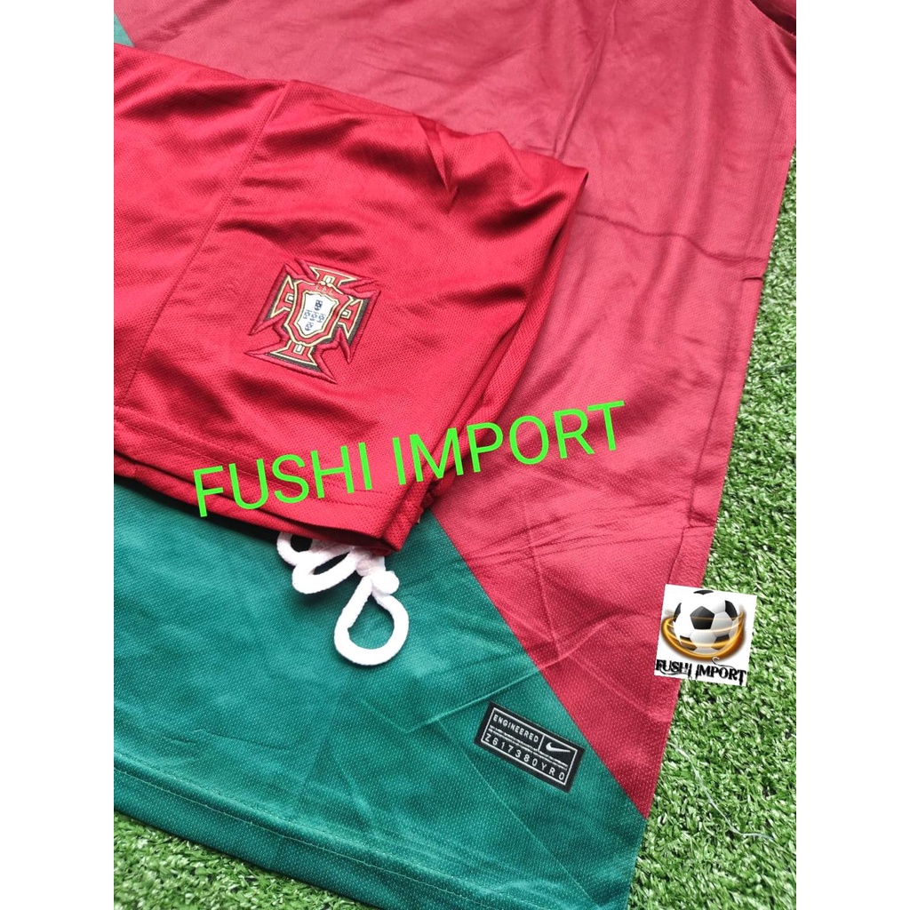 Setelan Jersey Baju Bola Portugal Home World Cup Piala Dunia 2022 ( Fullset Satu Set ) Grade Ori