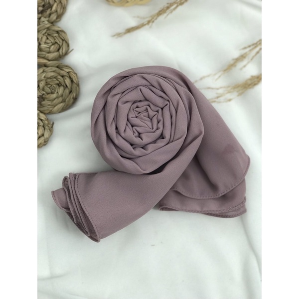 [ambishijab] Pashmina Jahit Tepi Ceruty Baby Doll Premium psmn3-Amethys