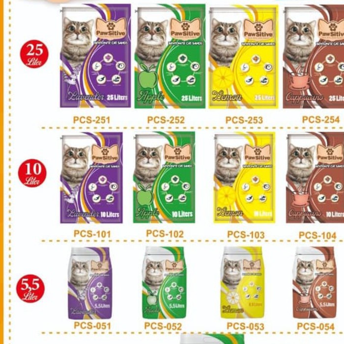 PASIR KUCING GUMPAL WANGI PASIR PAWSITIVE - 5.5LITER
