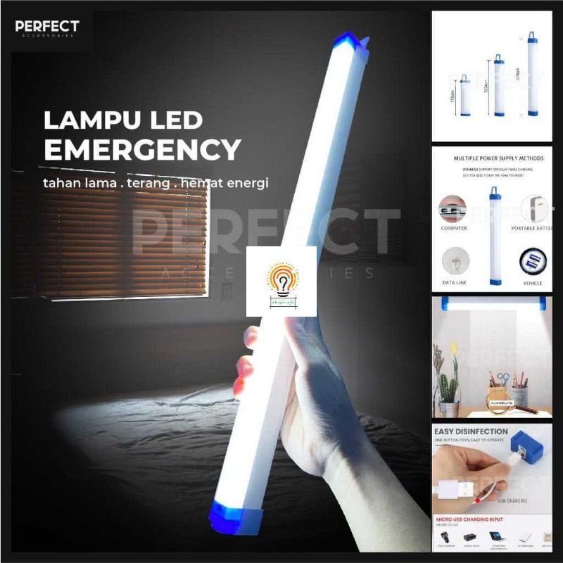 Lampu Emergency Lampu Neon T7 Panjang USB Bohlam Outdoor DC 5Volt