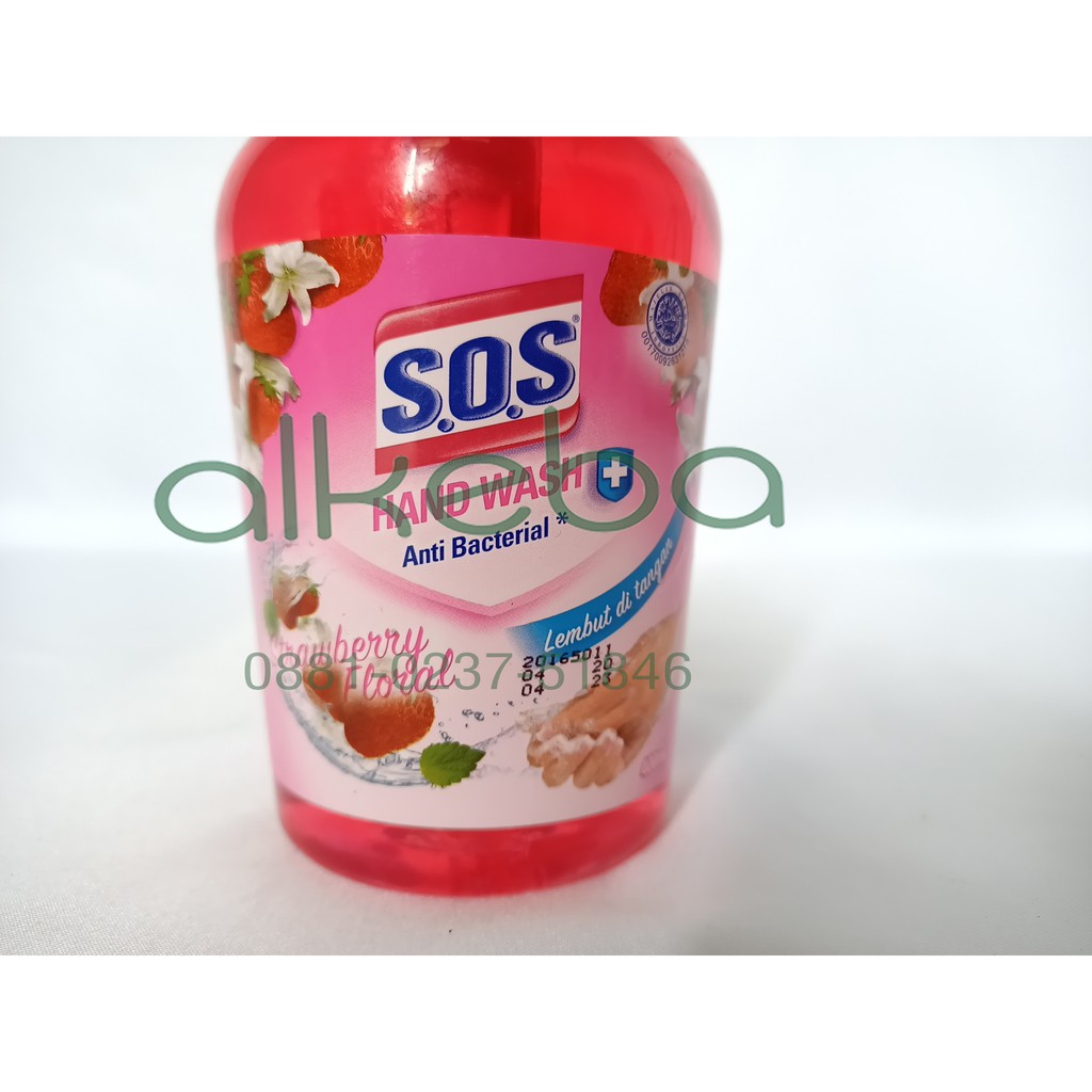 Sabun cuci tangan botol pump 400 ml merk SOS handwash hand soap