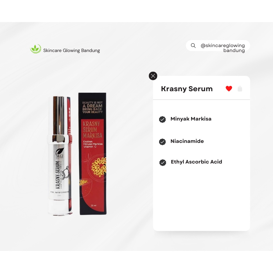 Face Serum Krasny Serum SR12 Serum Brightening Skin Care Glowing Serum Mencerahkan Menutrisi Melembabkan Kulit Dan Glowing Natural Vitamin C Serum Power Serum Pemutih Wajah Glowing