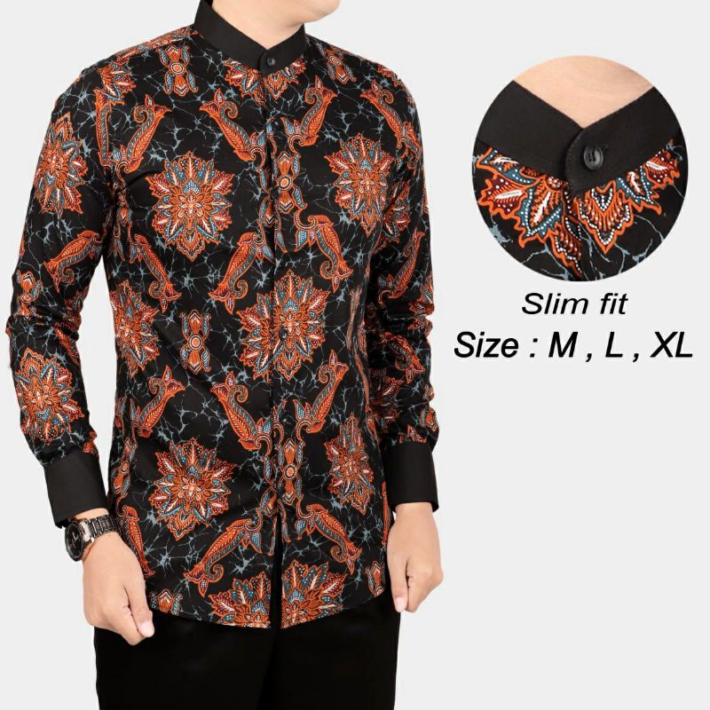 BAJU KEMEJA BATIK PRIA SLIM FIT MEWAH MODERN SLIMFIT COLIN DION CD 13